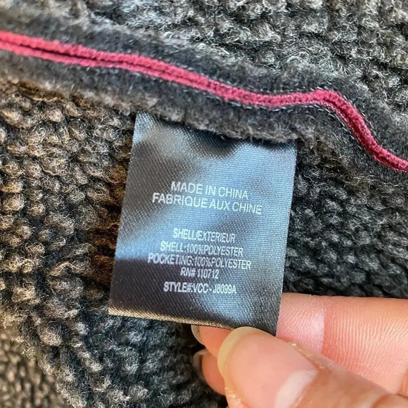 Y2K Vigoss Faux Fur Suede Burgundy Motorcycl Jacket Women S-M Pockets Full Zip - Picture 4 of 9